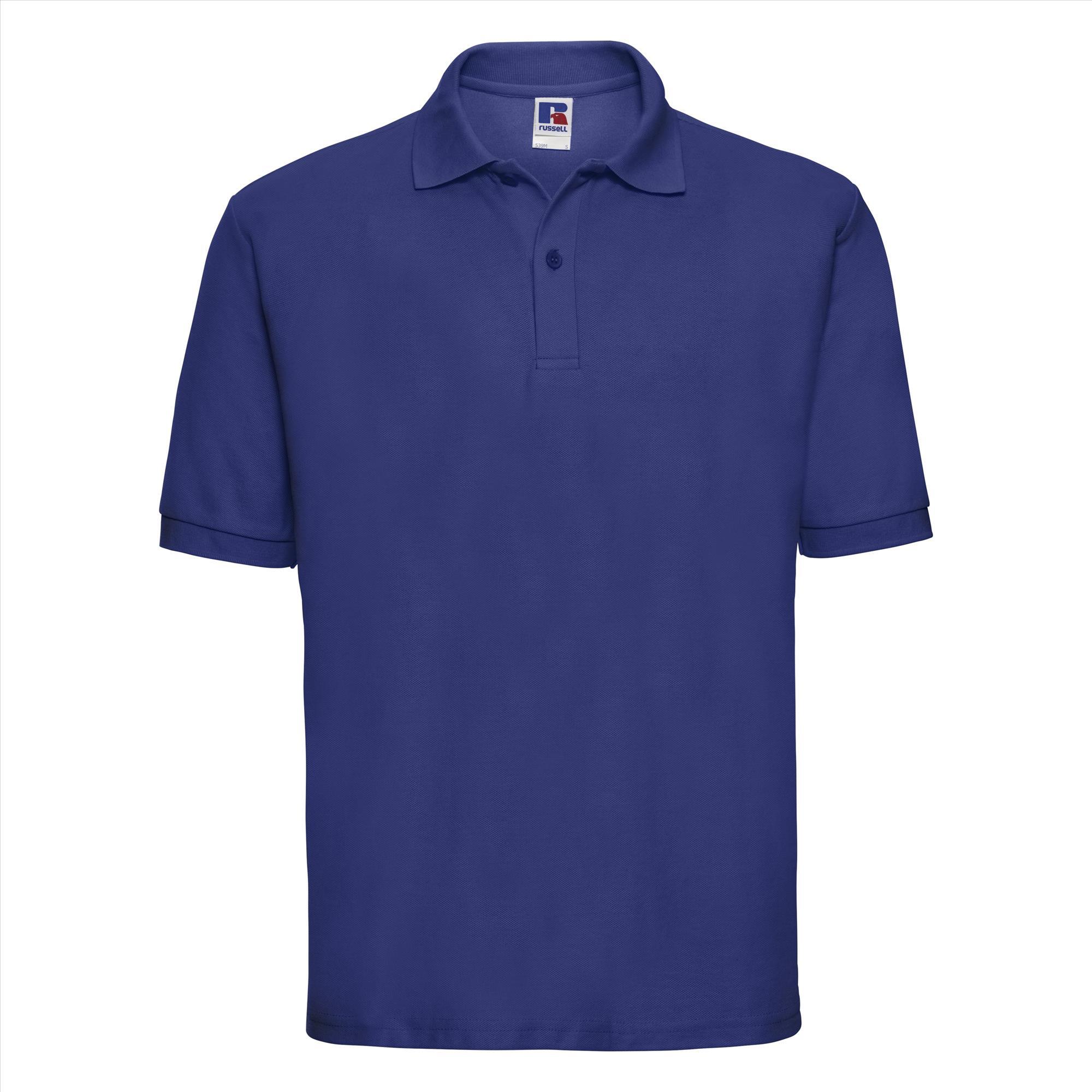 Heren polo royal blauw perfect voor bedrukking te personaliseren