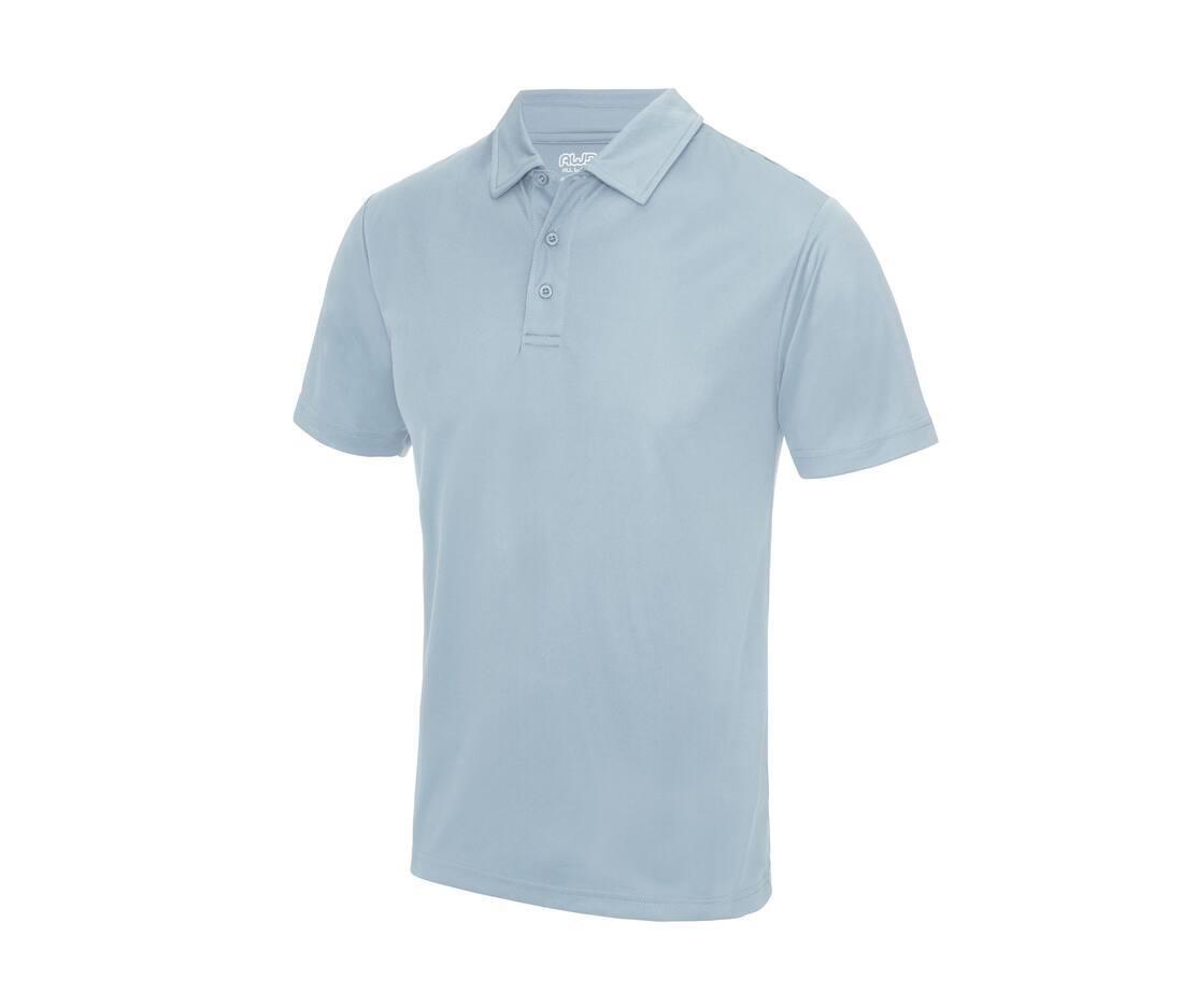 Heren polo sport shirtje hemelsblauw bedrukbaar te personaliseren