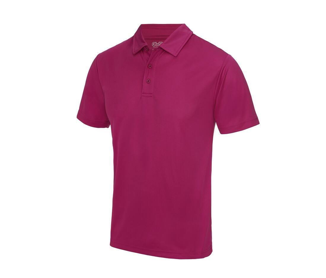 Heren polo sport shirtje hot roze bedrukbaar te personaliseren