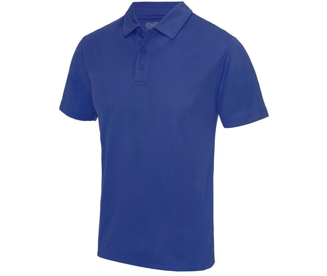 Heren polo sport shirtje royal blauw bedrukbaar te personaliseren