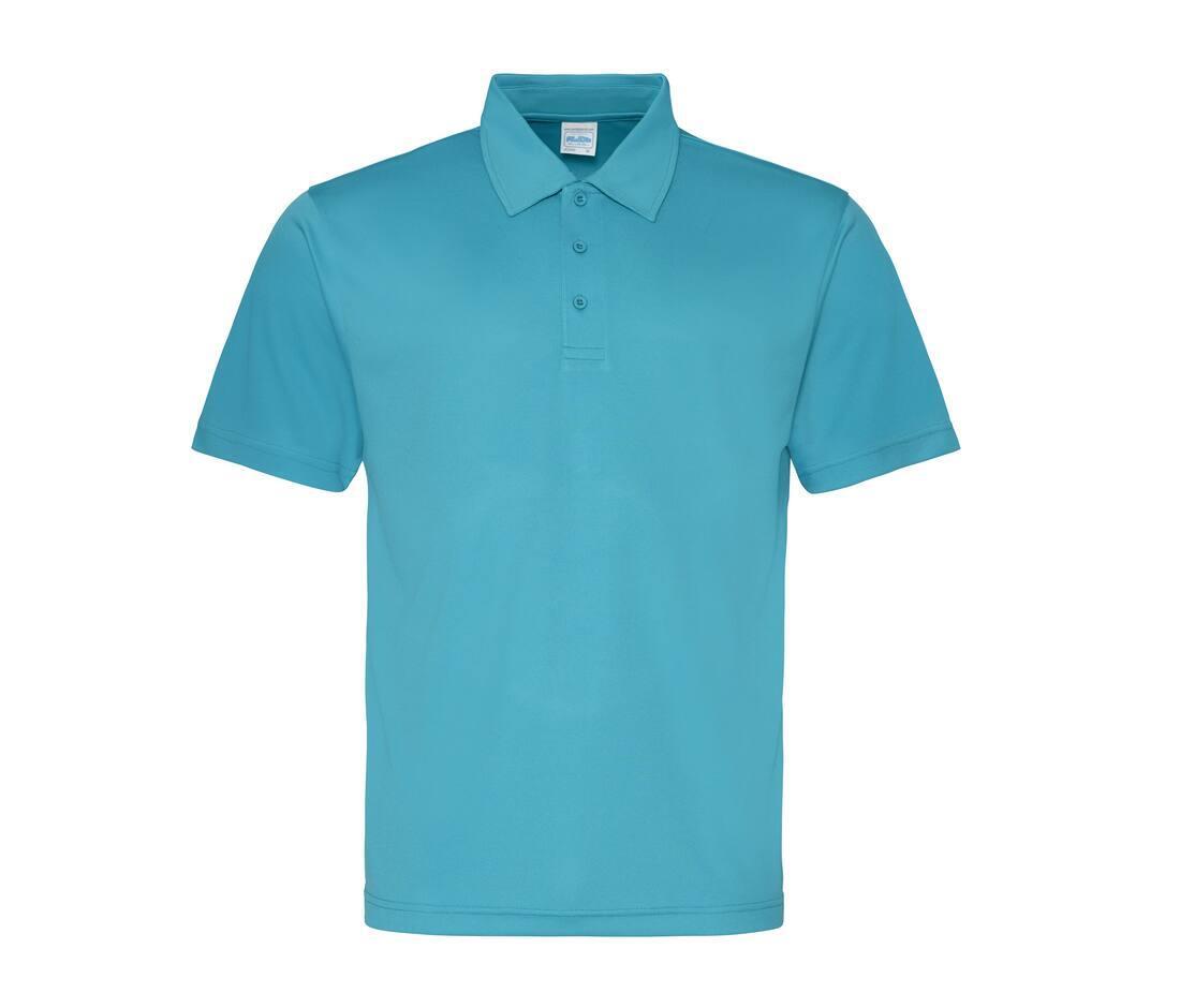 Heren polo sport shirtje turquoise blauw bedrukbaar te personaliseren
