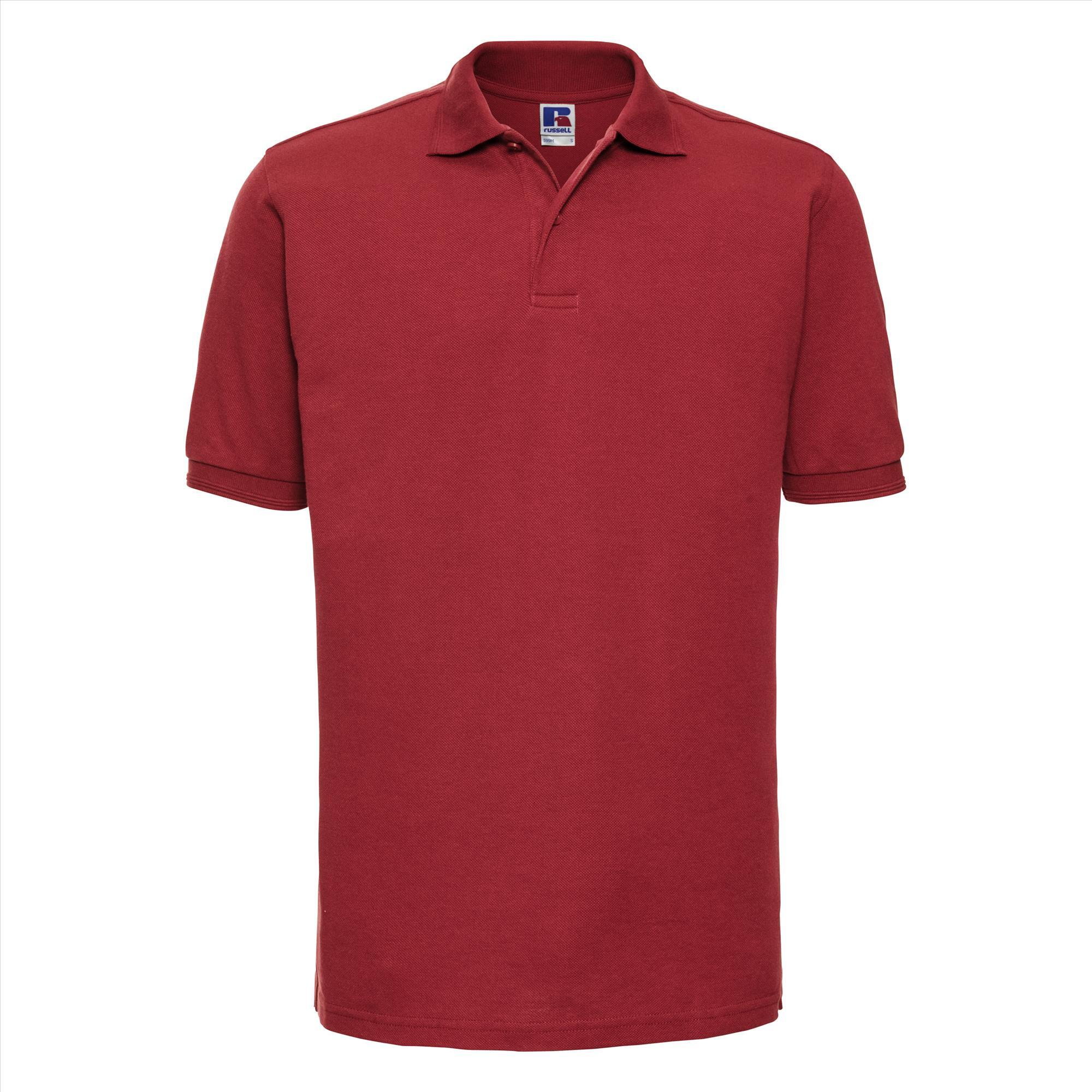 Heren polo workwear helder rood perfect voor zwaar werk te personaliseren bedrukken met logo