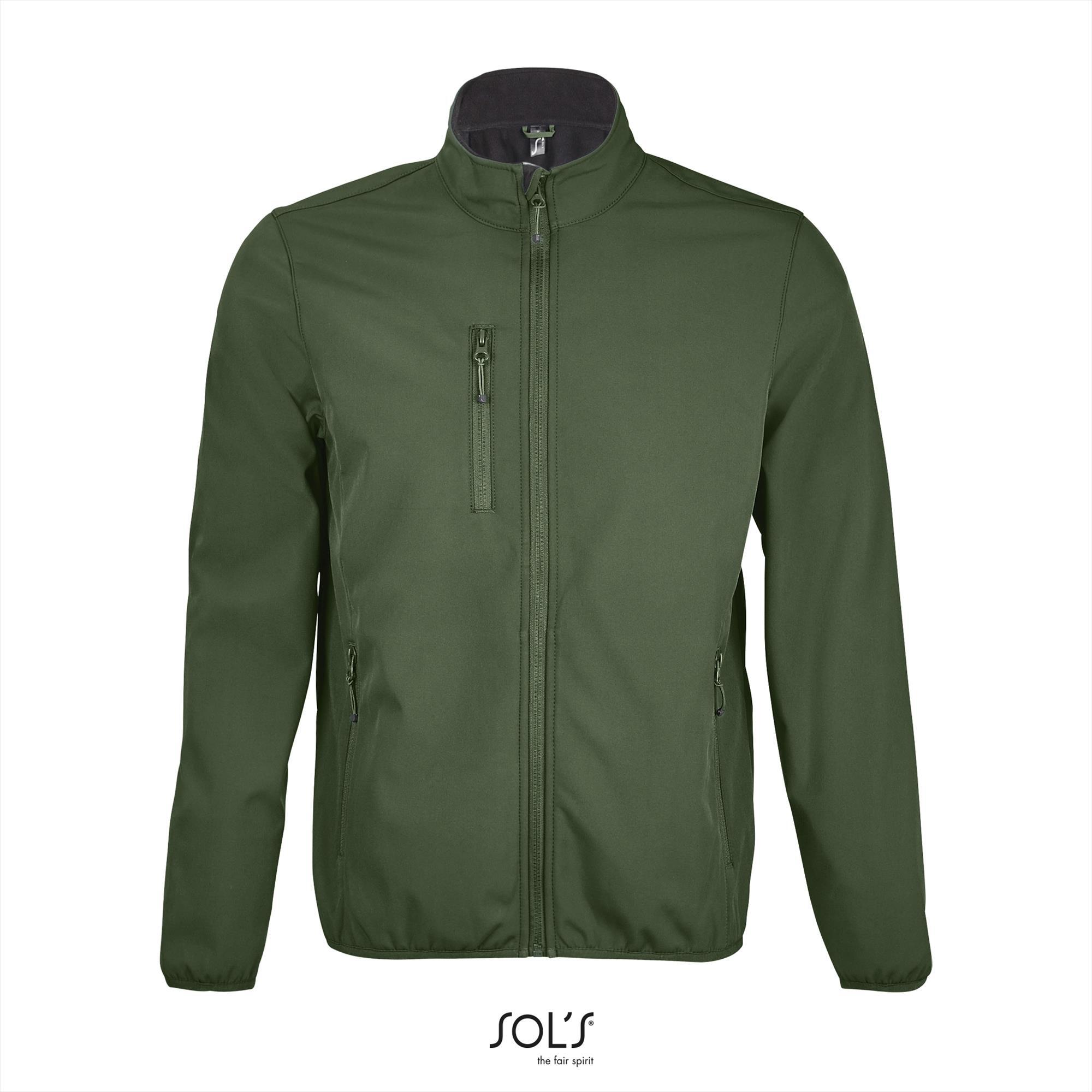 Heren softshell bos groen Ademend, winddicht, waterafstotend