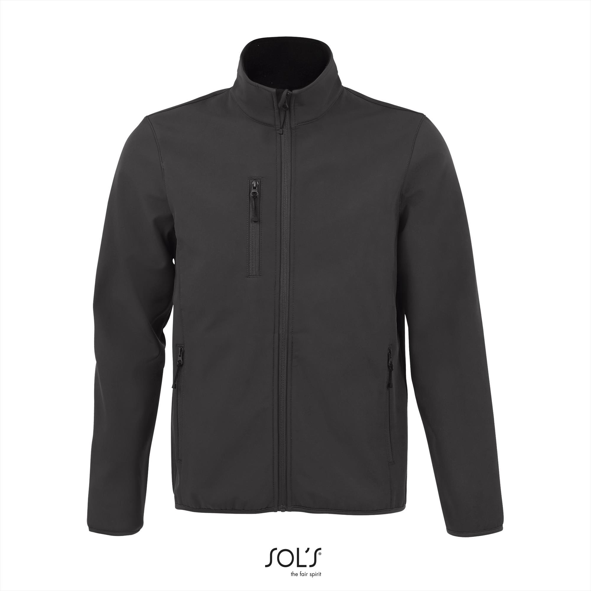 Heren softshell houtskool grijs Ademend, winddicht, waterafstotend