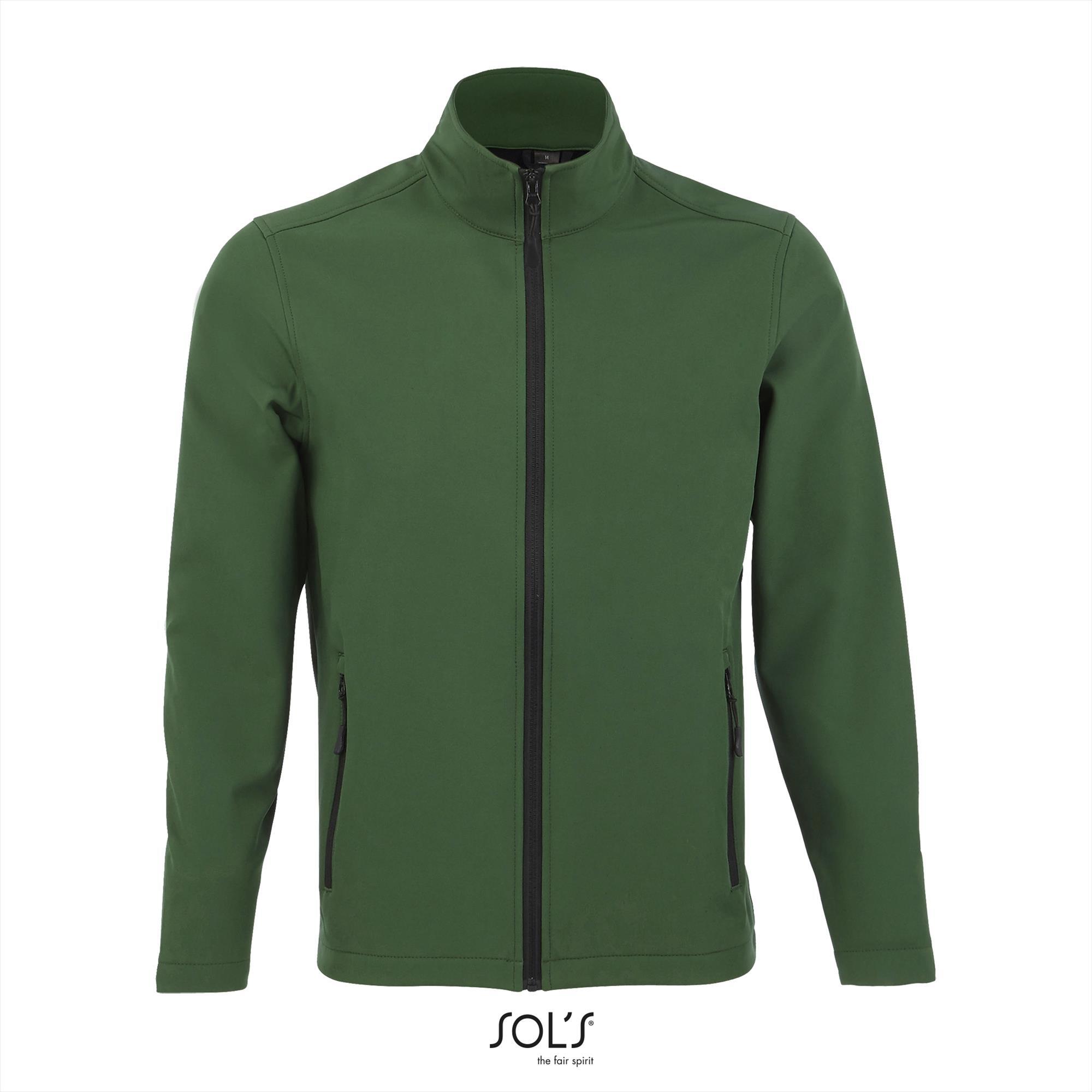 Heren softshell jas flessengroen