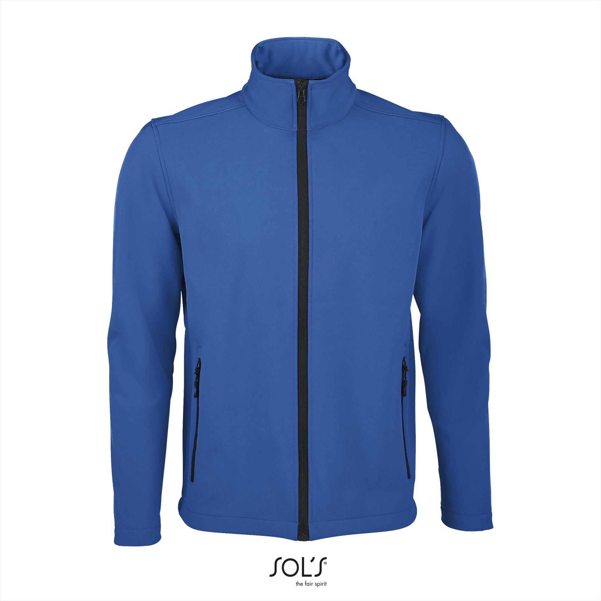 Heren softshell jas royal blauw