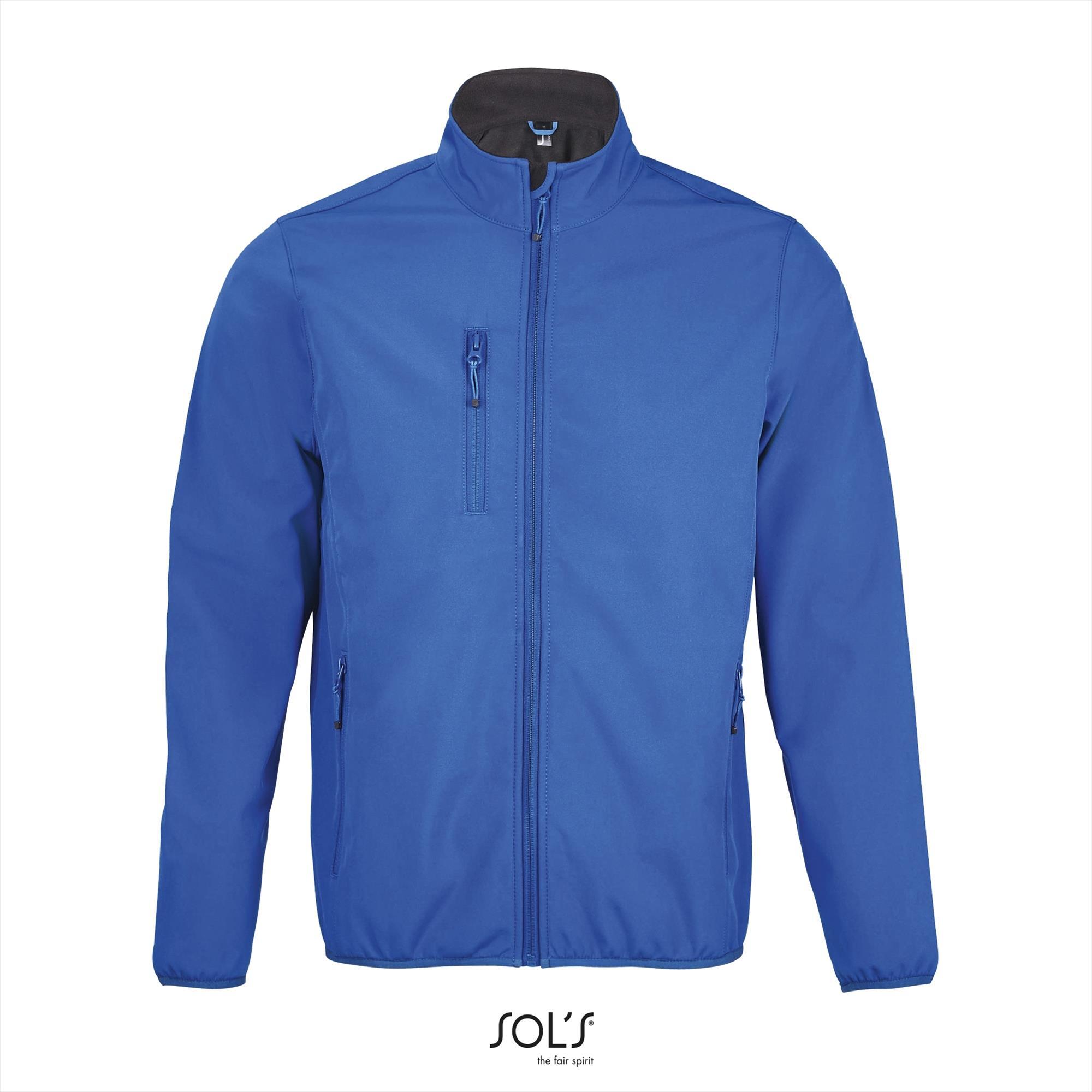 Heren softshell royal blauw Ademend, winddicht, waterafstotend