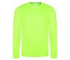 Heren sport shirtje electric green lange mouw bedrukbaar te personaliseren