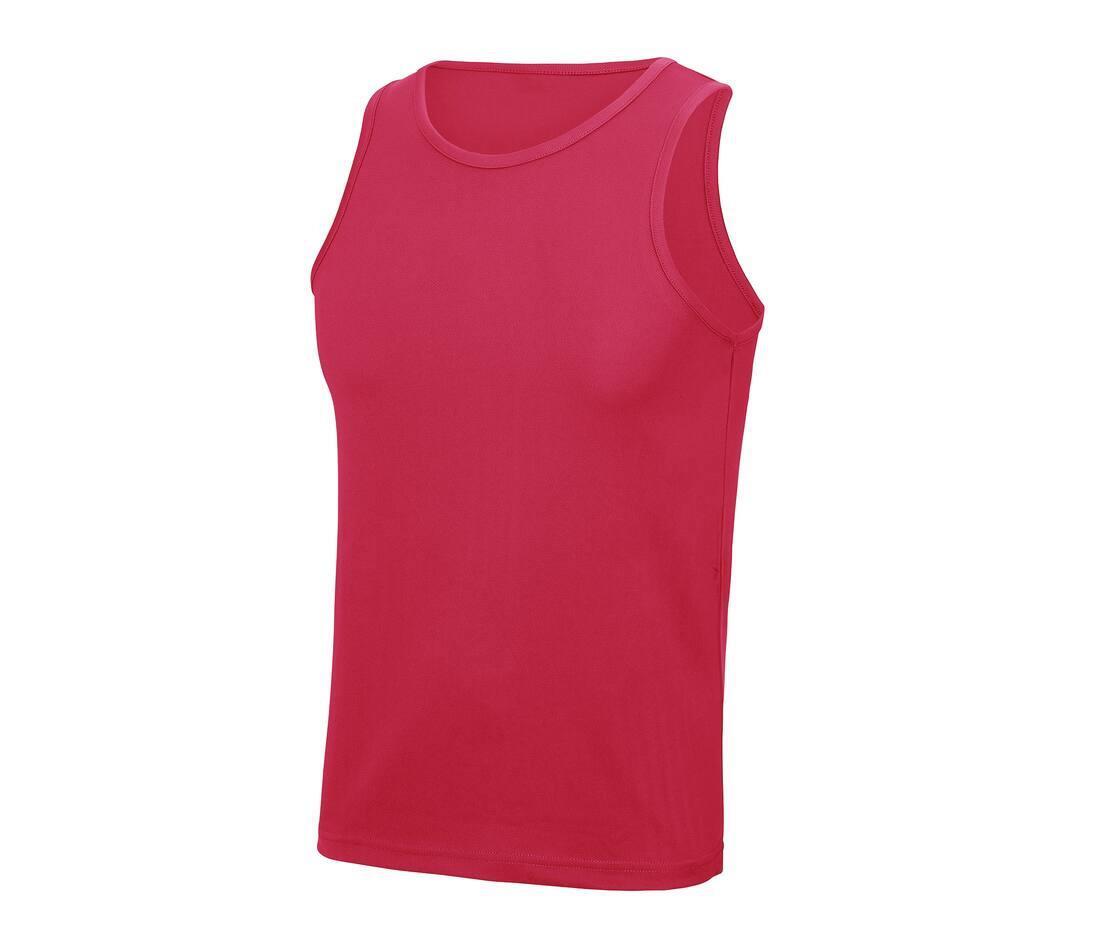 Heren sport shirtje fuchsia roze zonder mouwen te personaliseren bedrukbaar
