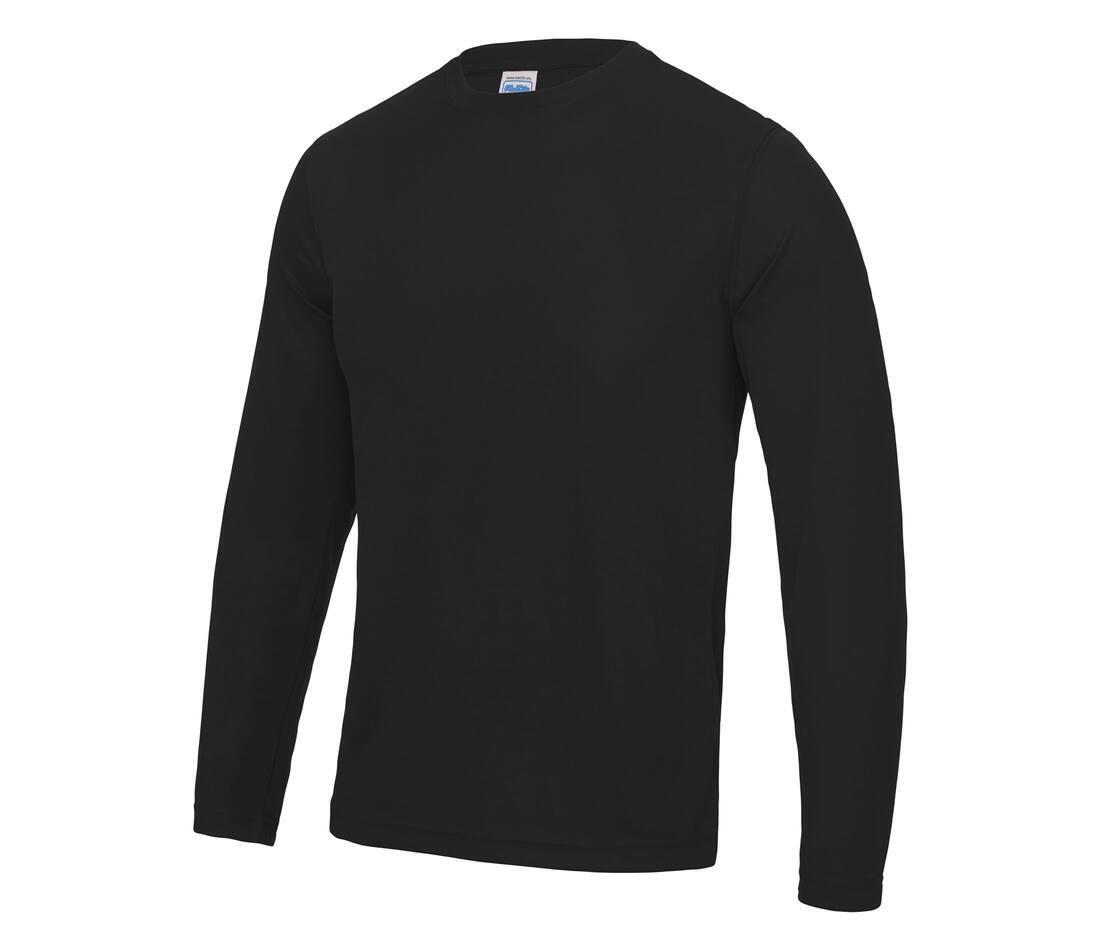 Heren sport shirtje zwartlange mouw bedrukbaar te personaliseren