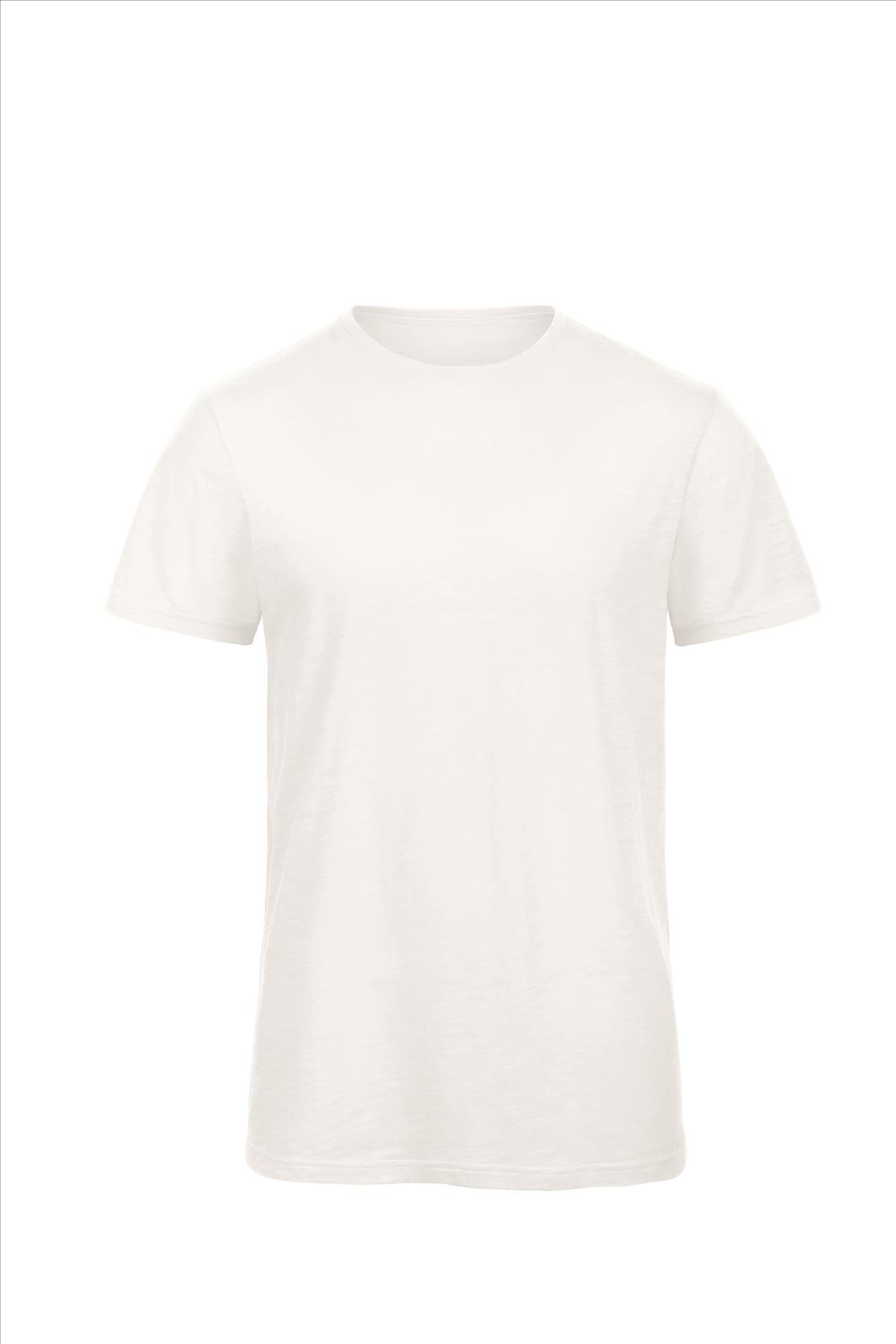Heren T-shirt chic pure white korte mouw luxe biokwaliteit te personaliseren