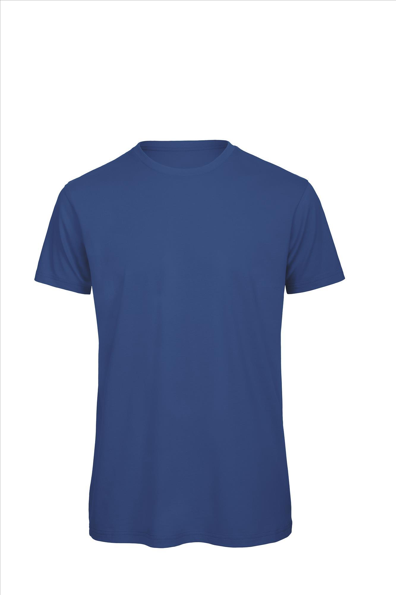 Heren T-shirt royal blauw te personaliseren bedrukbaar duurzaam shirt