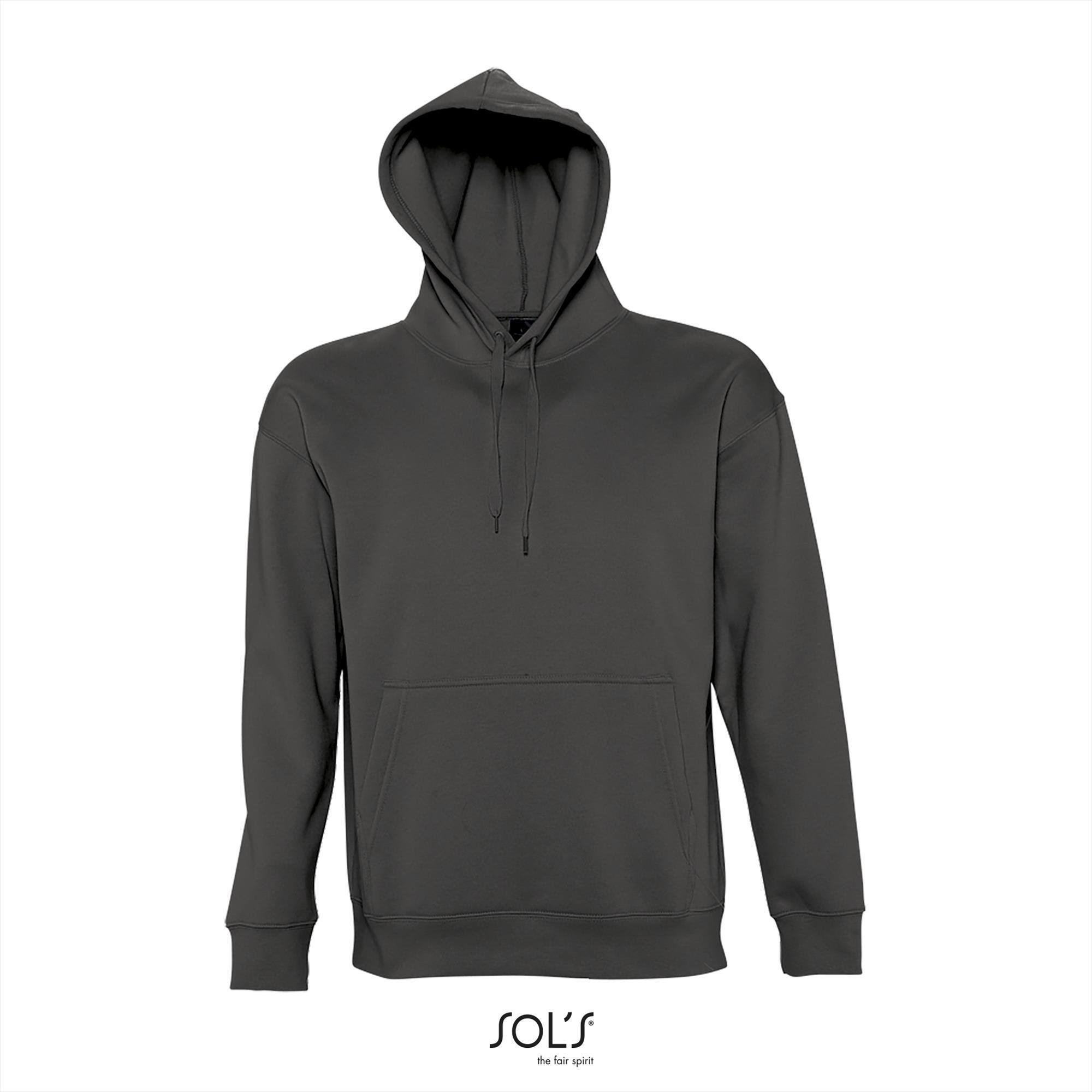 Hooded sweatshirt voor hem donkergrijs te personaliseren