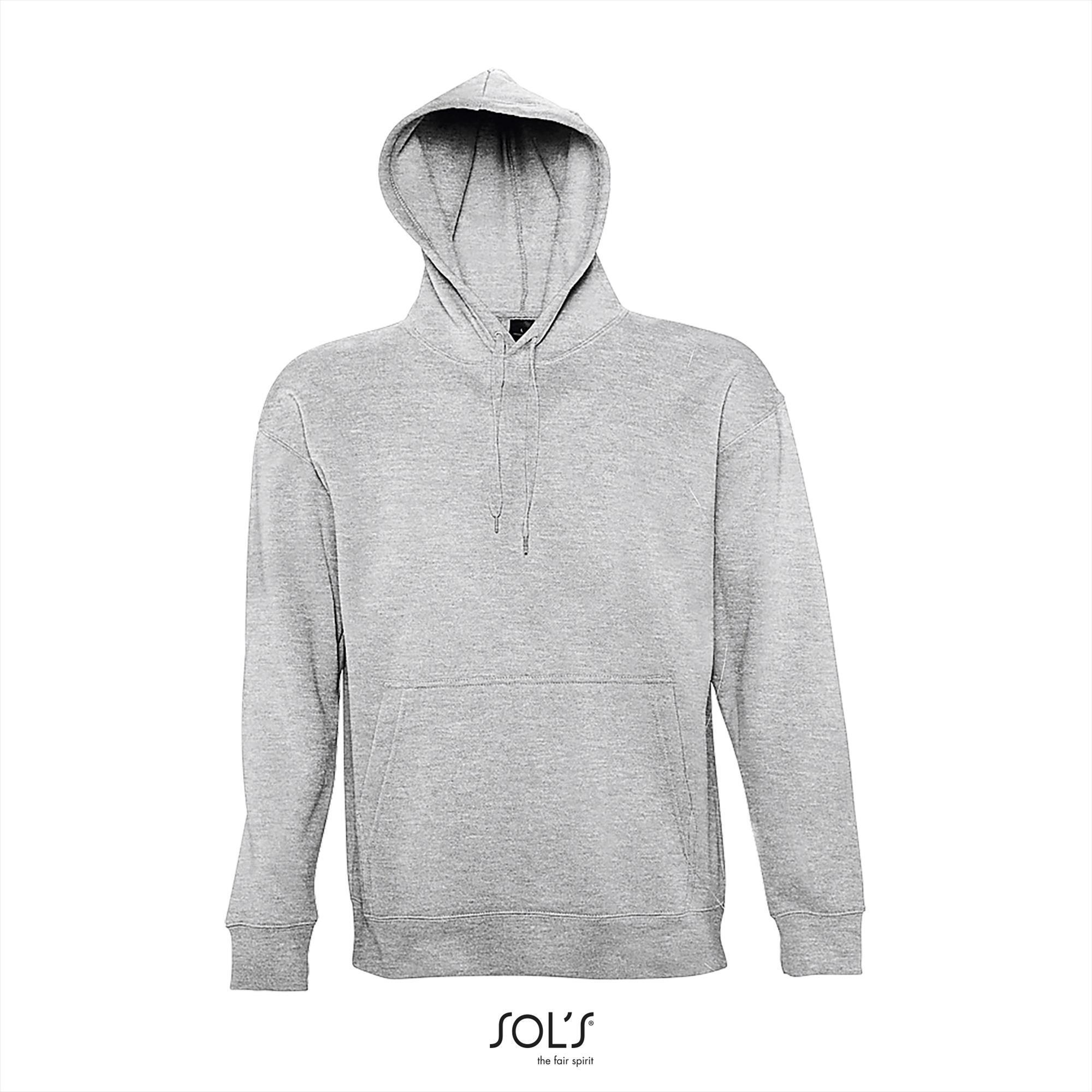 Hooded sweatshirt voor hem grijs melange te personaliseren