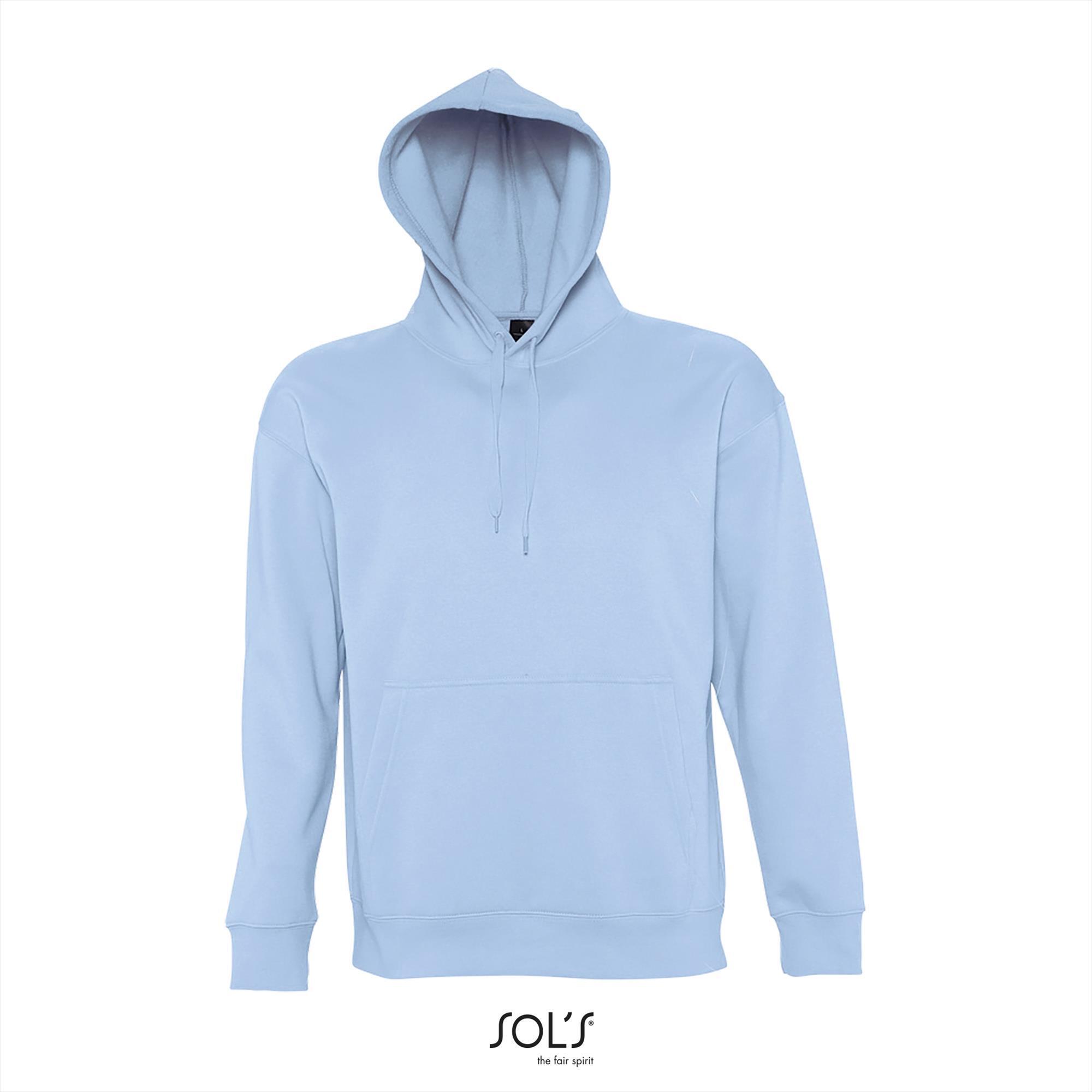 Hooded sweatshirt voor hem hemelsblauw te personaliseren