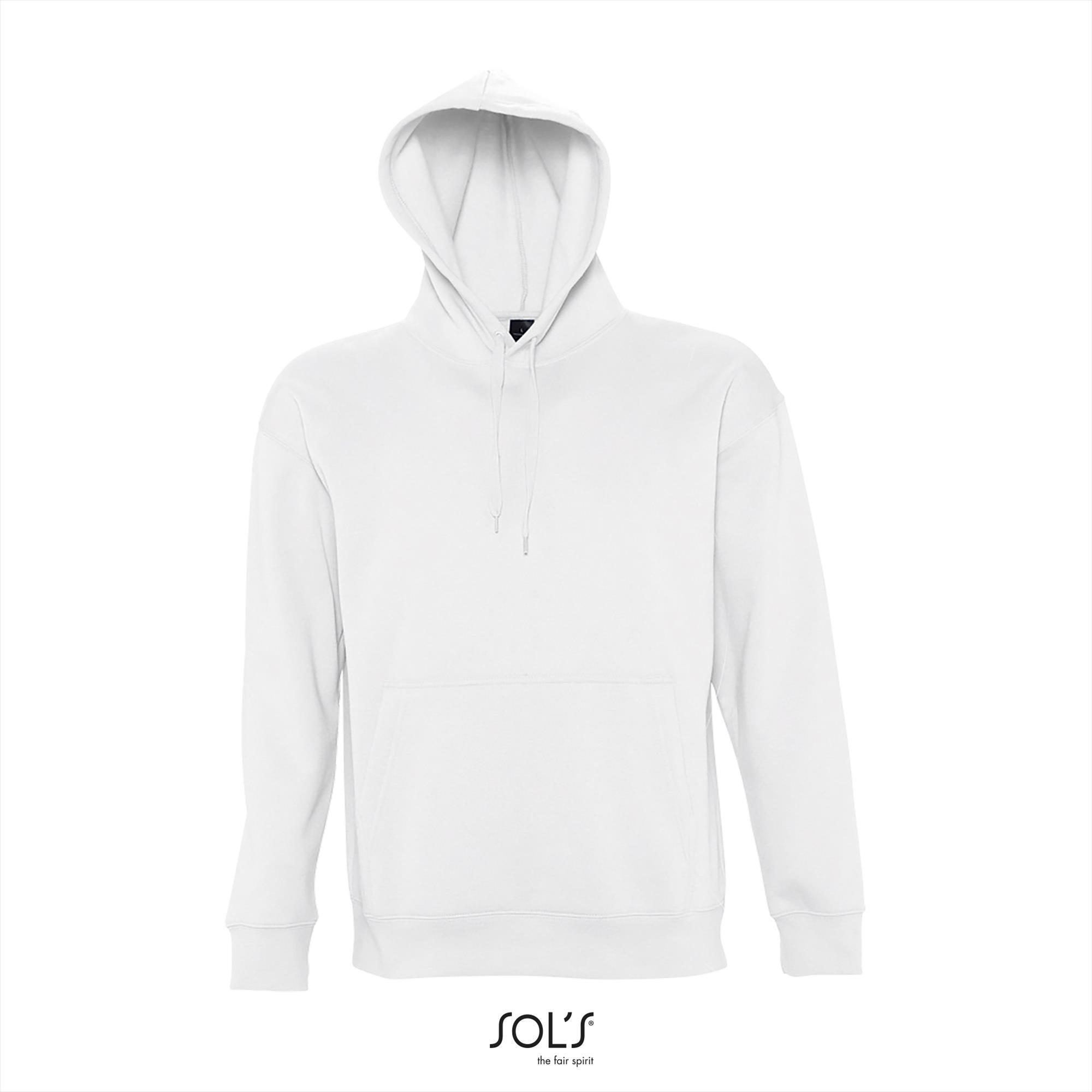 Hooded sweatshirt voor hem wit te personaliseren
