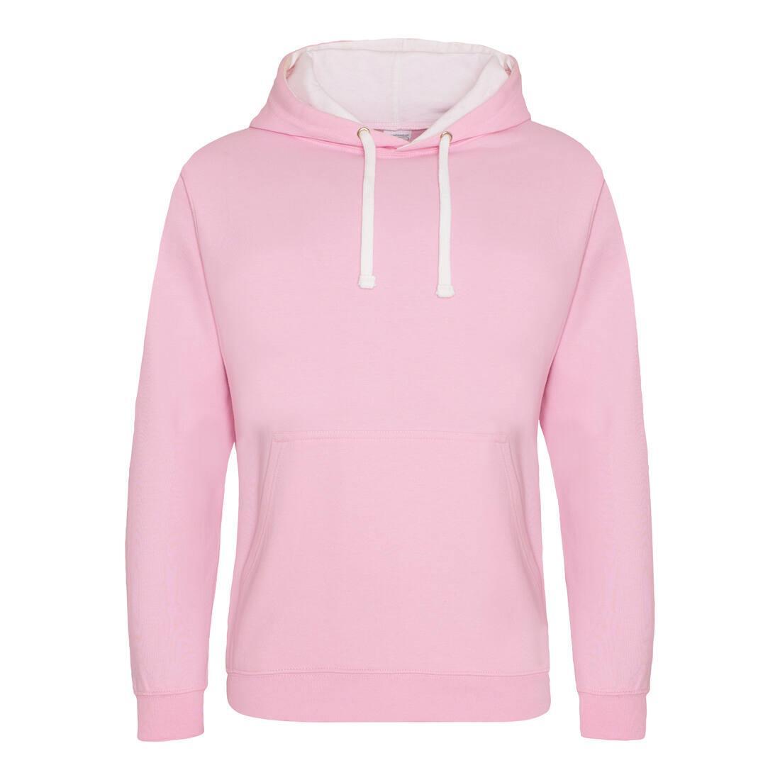 Hoodie voor Heren baby pink/arctic white perfect voor bedrukking met foto, logo, of tekst