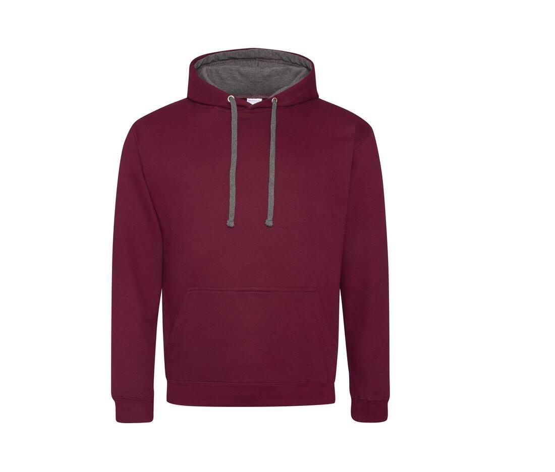 Hoodie voor Heren burgundy/charcoal perfect voor bedrukking met foto, logo, of tekst