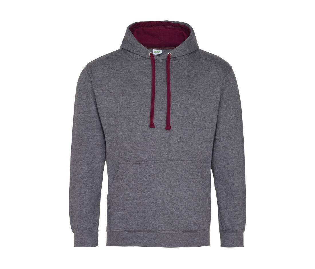 Hoodie voor Heren charcoal / burgundy perfect voor bedrukking met foto, logo, of tekst