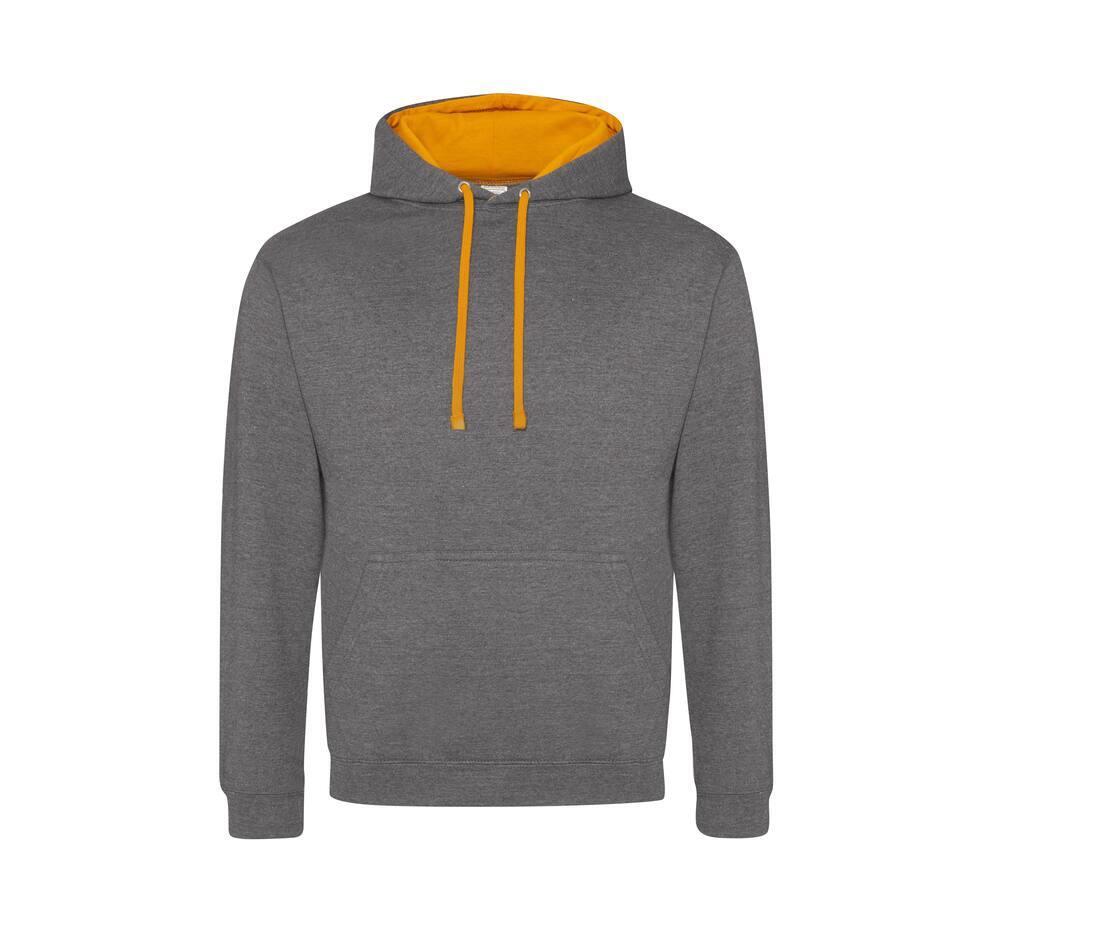 Hoodie voor Heren charcoal/orange crush perfect voor bedrukking met foto, logo, of tekst