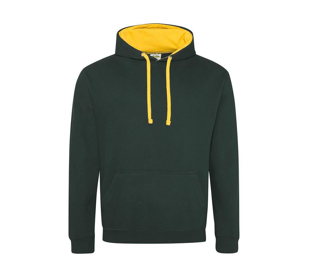 Hoodie voor Heren groen met geel perfect voor bedrukking met foto, logo, of tekst