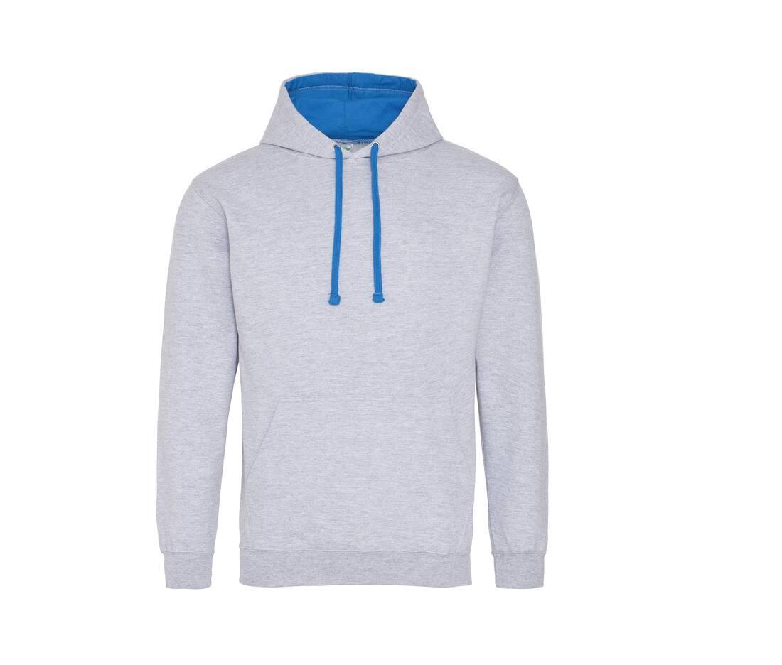 Hoodie voor Heren heather grey/sapphire blue perfect voor bedrukking met foto, logo, of tekst