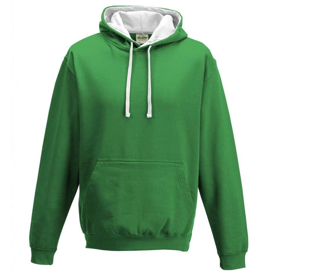 Hoodie voor Heren kelly groen met witte voering perfect voor bedrukking met foto, logo, of tekst