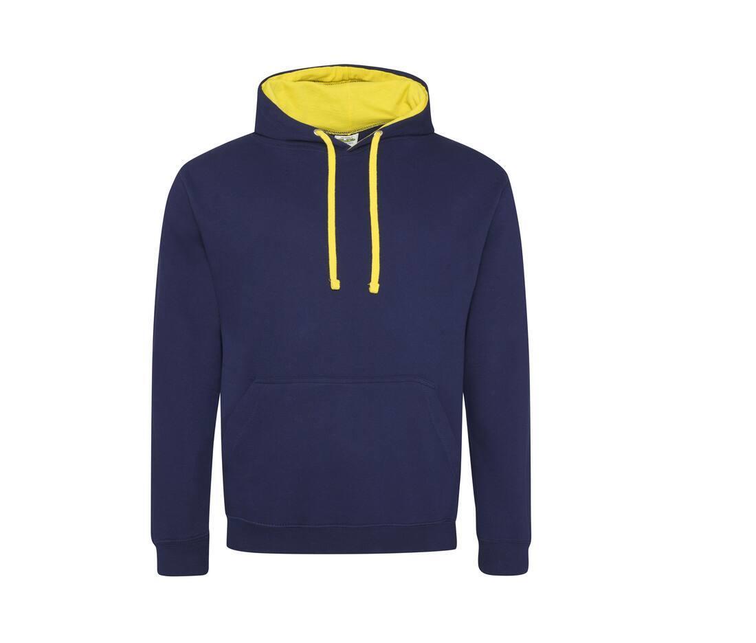 Hoodie voor Heren oxford blauw met geel perfect voor bedrukking met foto, logo, of tekst