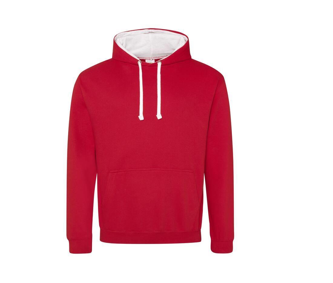 Hoodie voor Heren rood met wit perfect voor bedrukking met foto, logo, of tekst