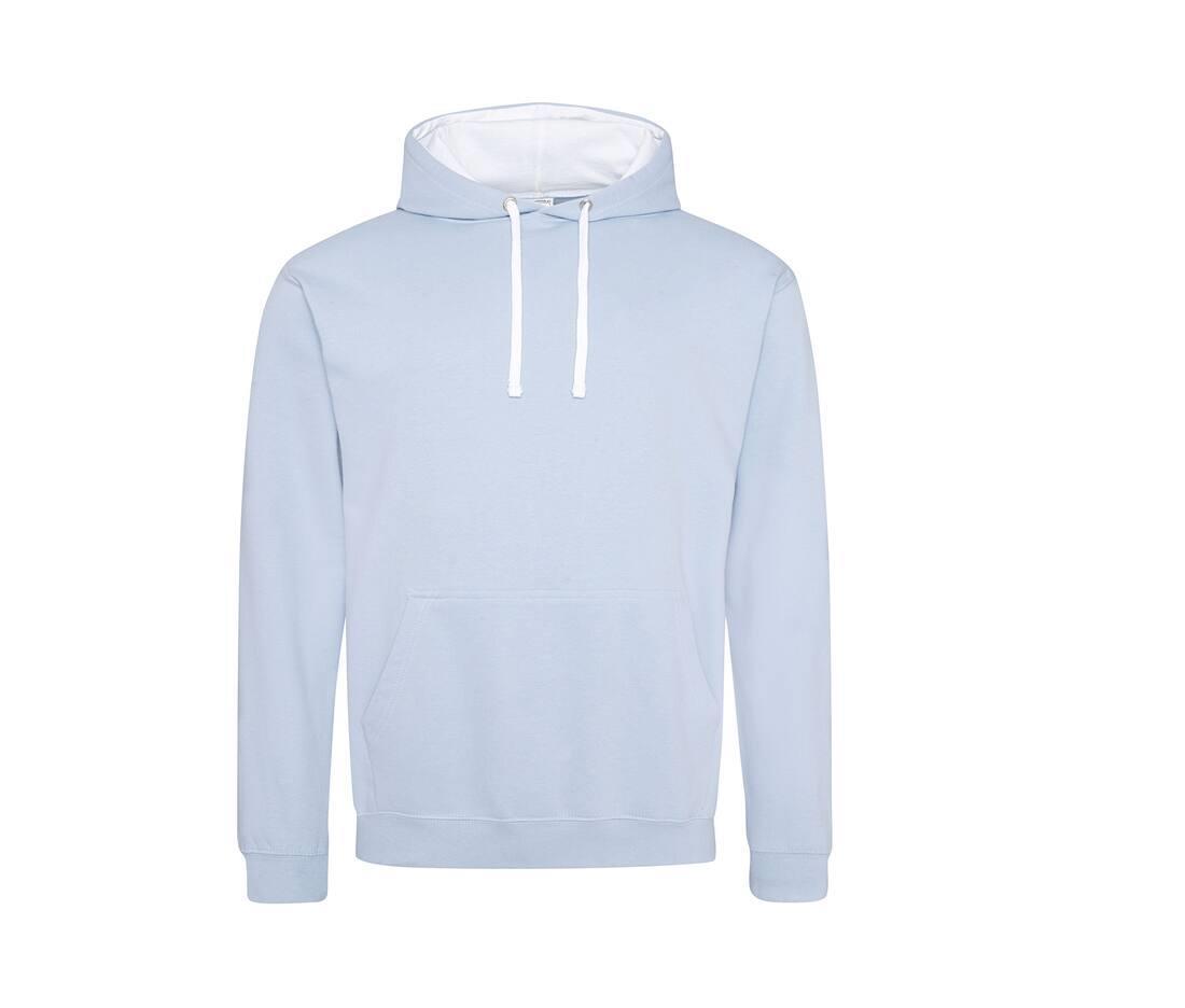 Hoodie voor Heren sky blauw met wit perfect voor bedrukking met foto, logo, of tekst