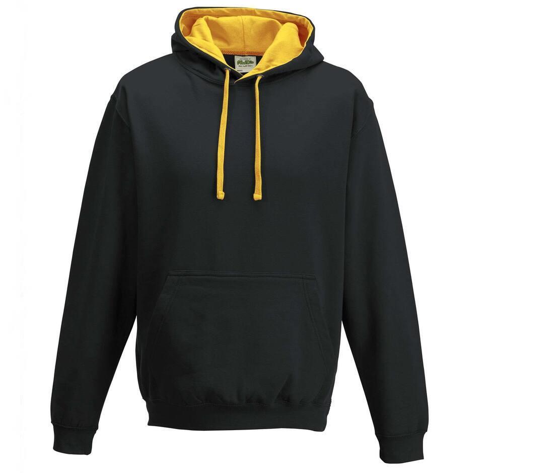 Hoodie voor Heren zwart met geel perfect voor bedrukking met foto, logo, of tekst