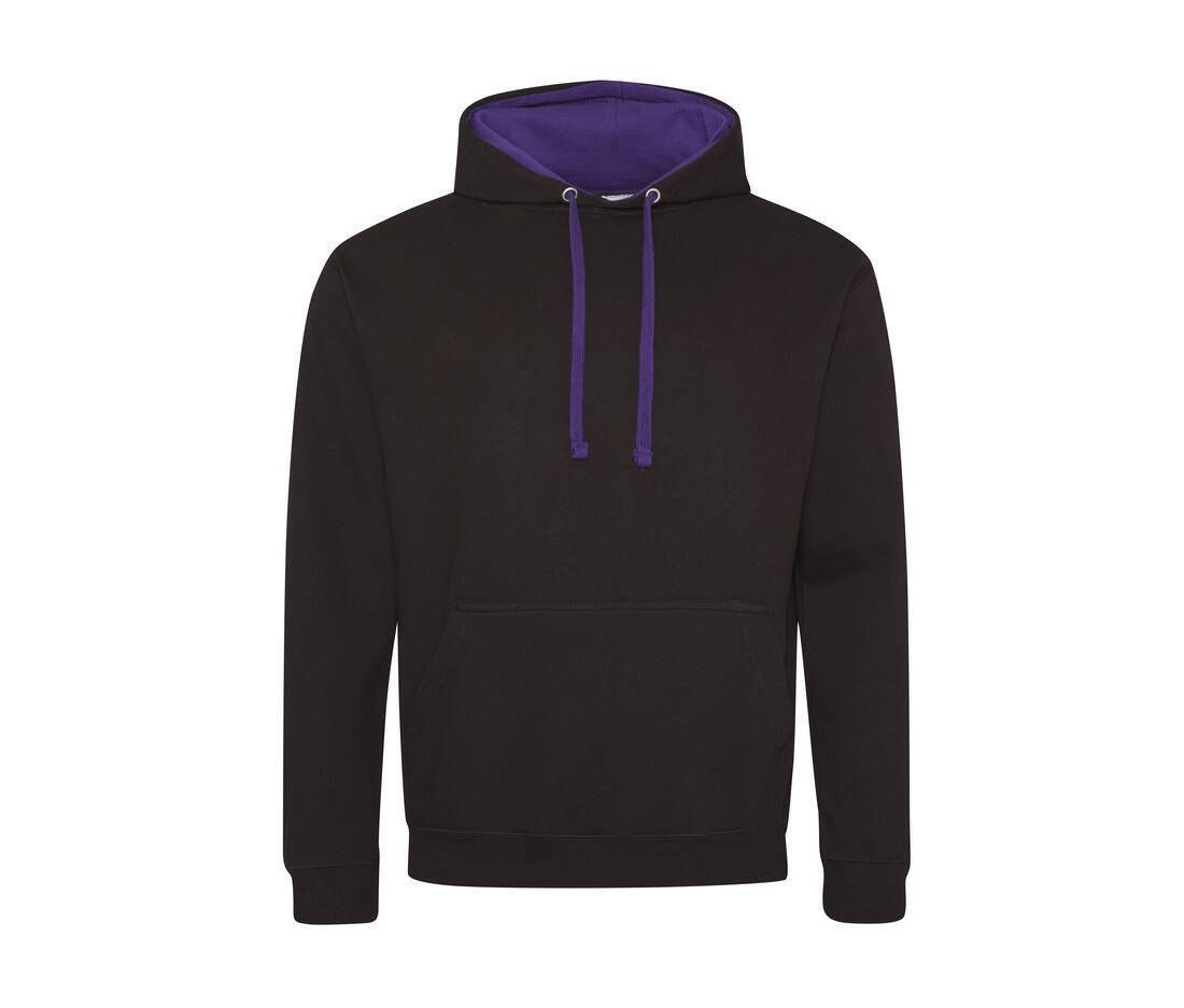 Hoodie voor Heren zwart met paars perfect voor bedrukking met foto, logo, of tekst