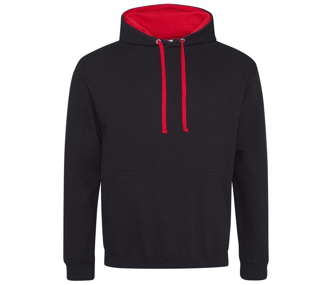 Hoodie voor Heren zwart met rood perfect voor bedrukking met foto, logo, of tekst