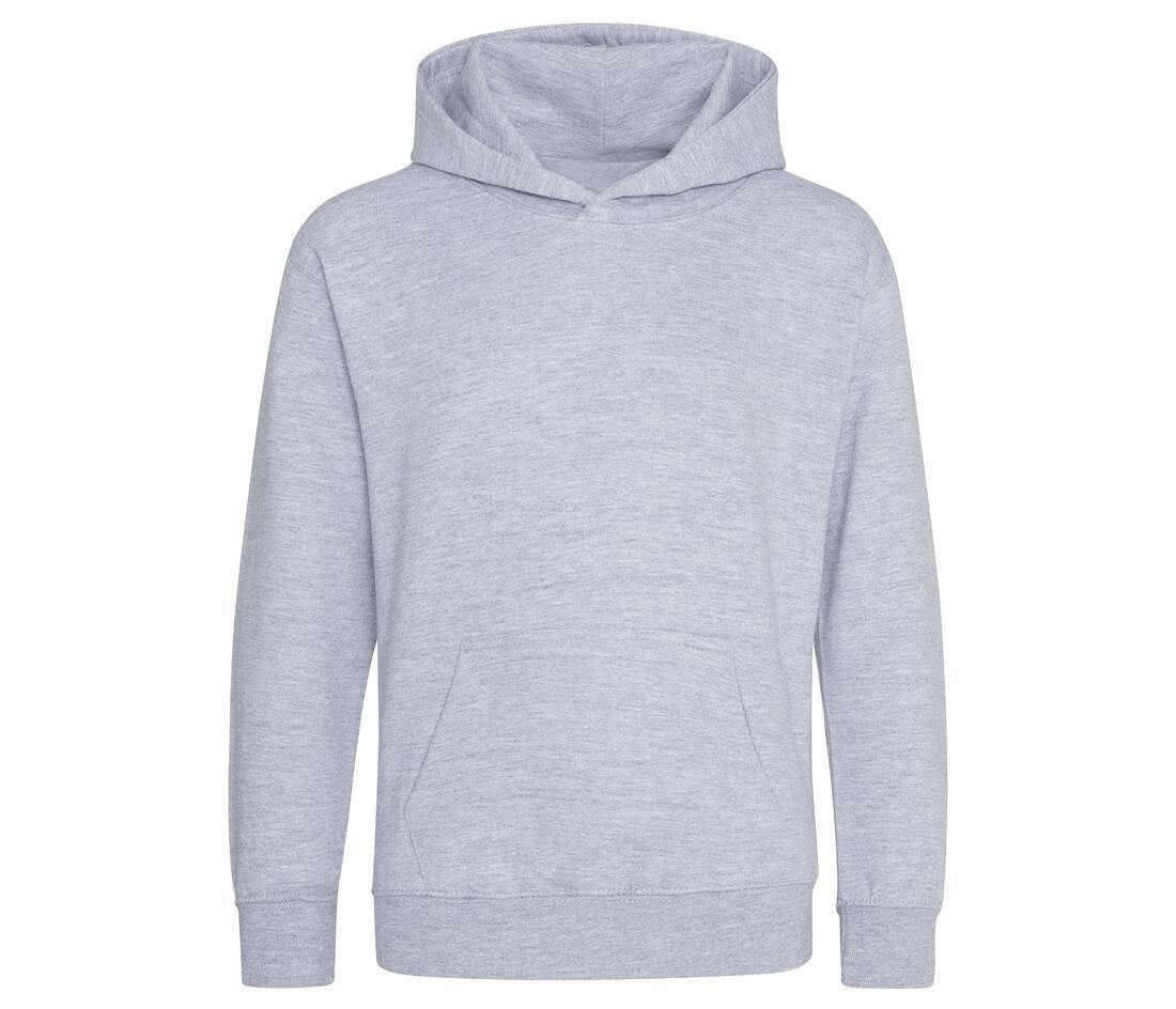 Hoodie voor kinderen duurzaam heide grijs perfect te bedrukken met logo, tekst of foto