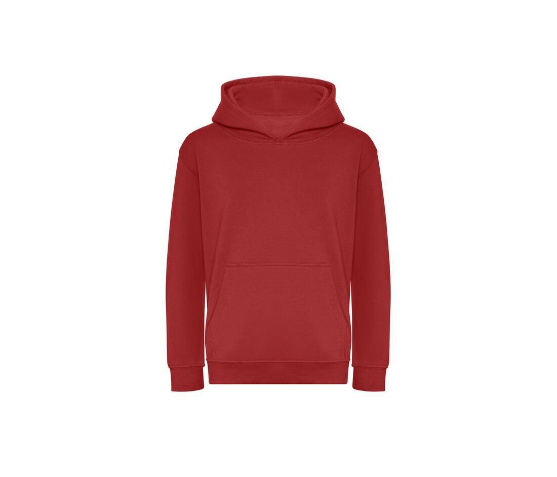 Hoodie voor kinderen duurzaam vuurrood perfect te bedrukken met logo, tekst of foto