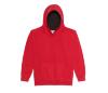 Hoodie voor kinderen met contrast kleuren brandweer rood met jet black