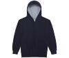 Hoodie voor kinderen met contrast kleuren donkerblauw met grijs