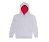 foto 1 Hoodie voor kinderen met contrast kleuren heather grijs met vuurrood