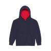 Hoodie voor kinderen met contrast kleuren new donkerblauw met rood
