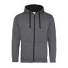 foto 1 Hoodie voor mannen asfalt grijs met zwart met contrasterende voering.