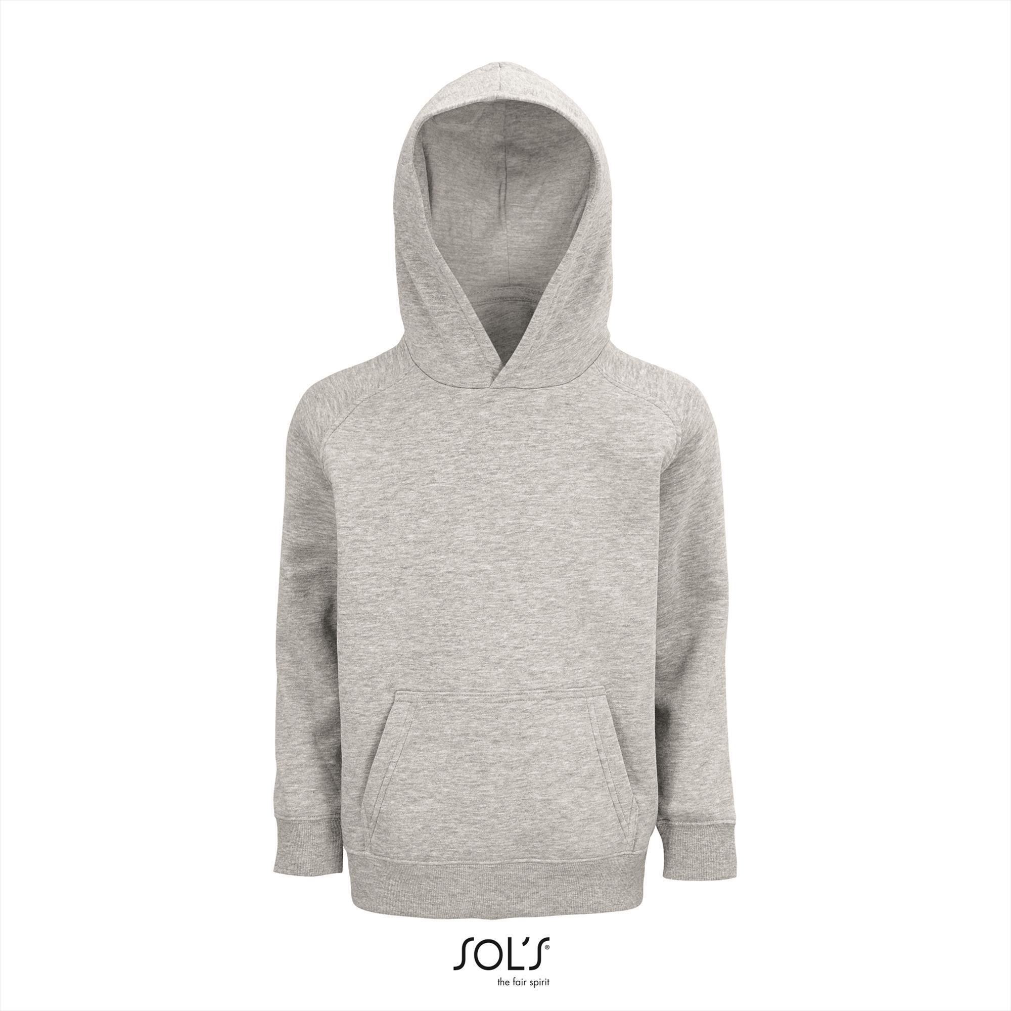 Kinder hoodie grijs  melange personaliseren bedrukken sweatshirt