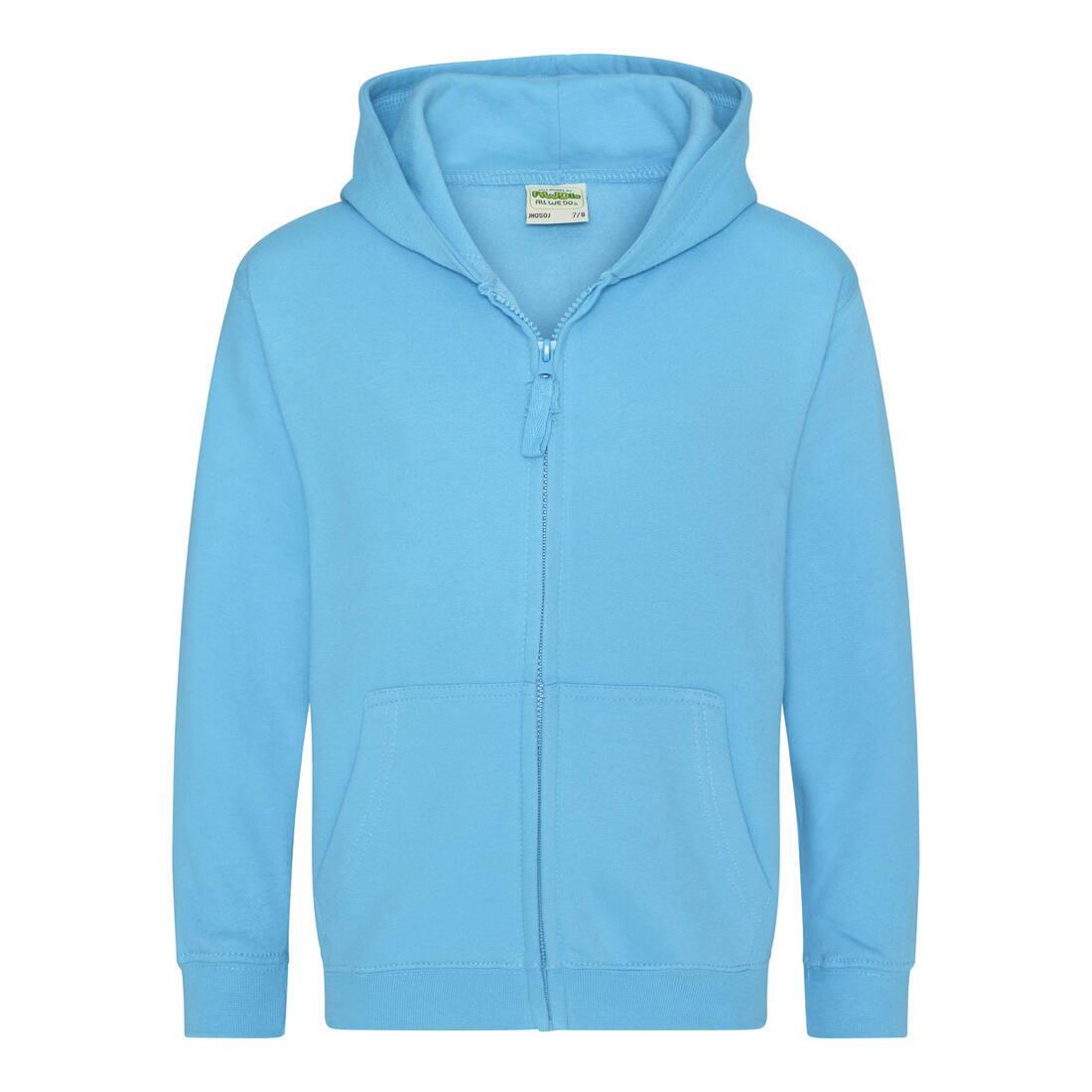 Kinder Hoodie hawaiian blue perfect om te bedrukken met je eigen logo, tekst, of foto