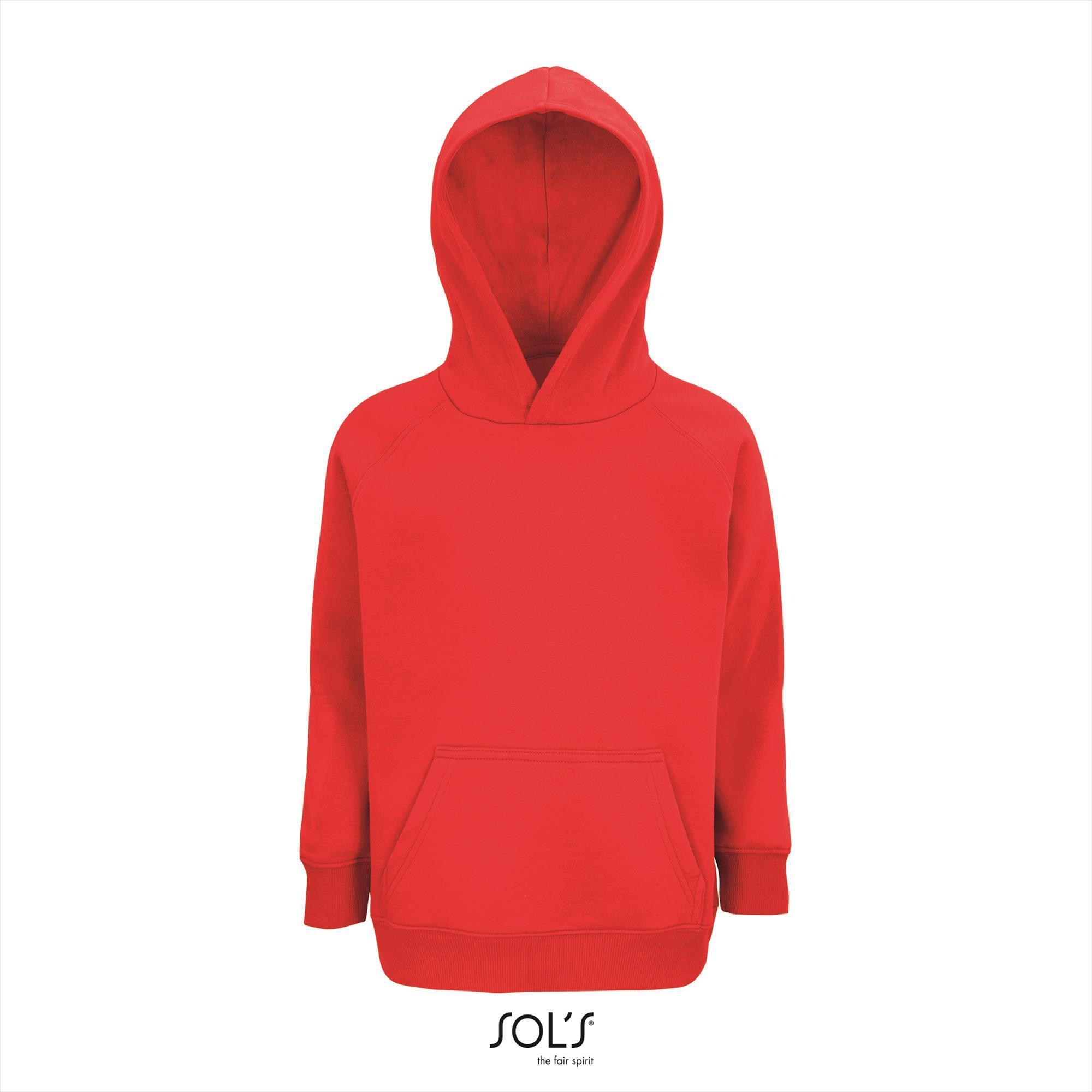 Kinder hoodie rood personaliseren bedrukken sweatshirt