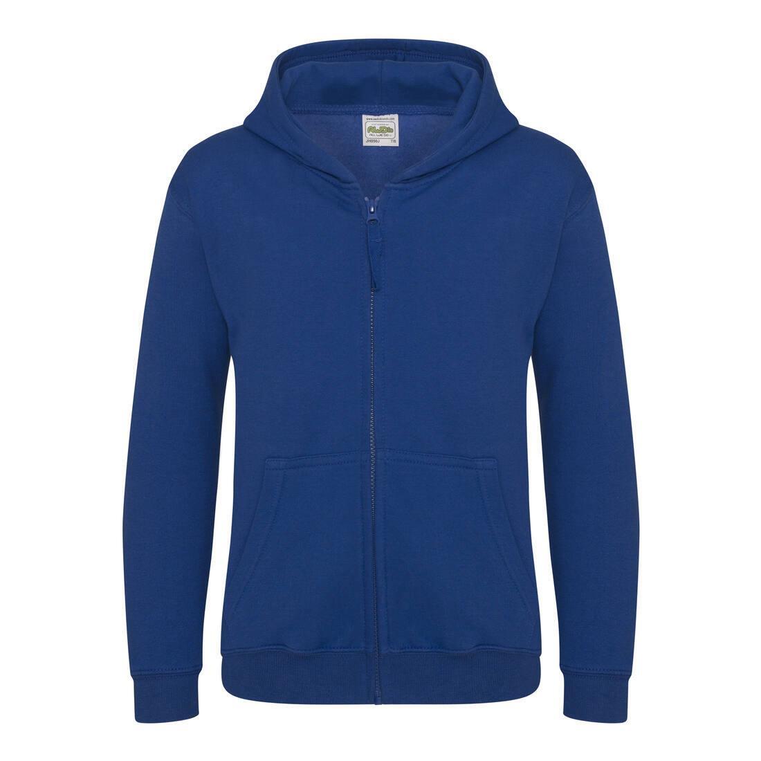 Kinder Hoodie royal blauw perfect om te bedrukken met je eigen logo, tekst, of foto