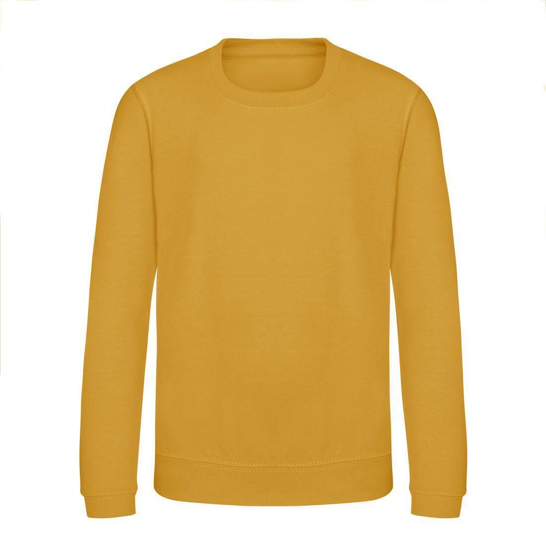 Kinder sweatshirts mosterd kleur personaliseer je sweatshirts