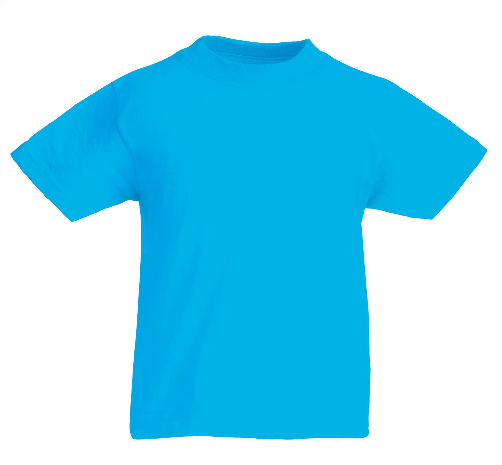 Kinder T-shirt azuur blauw te bedrukken te personaliseren korte mouw