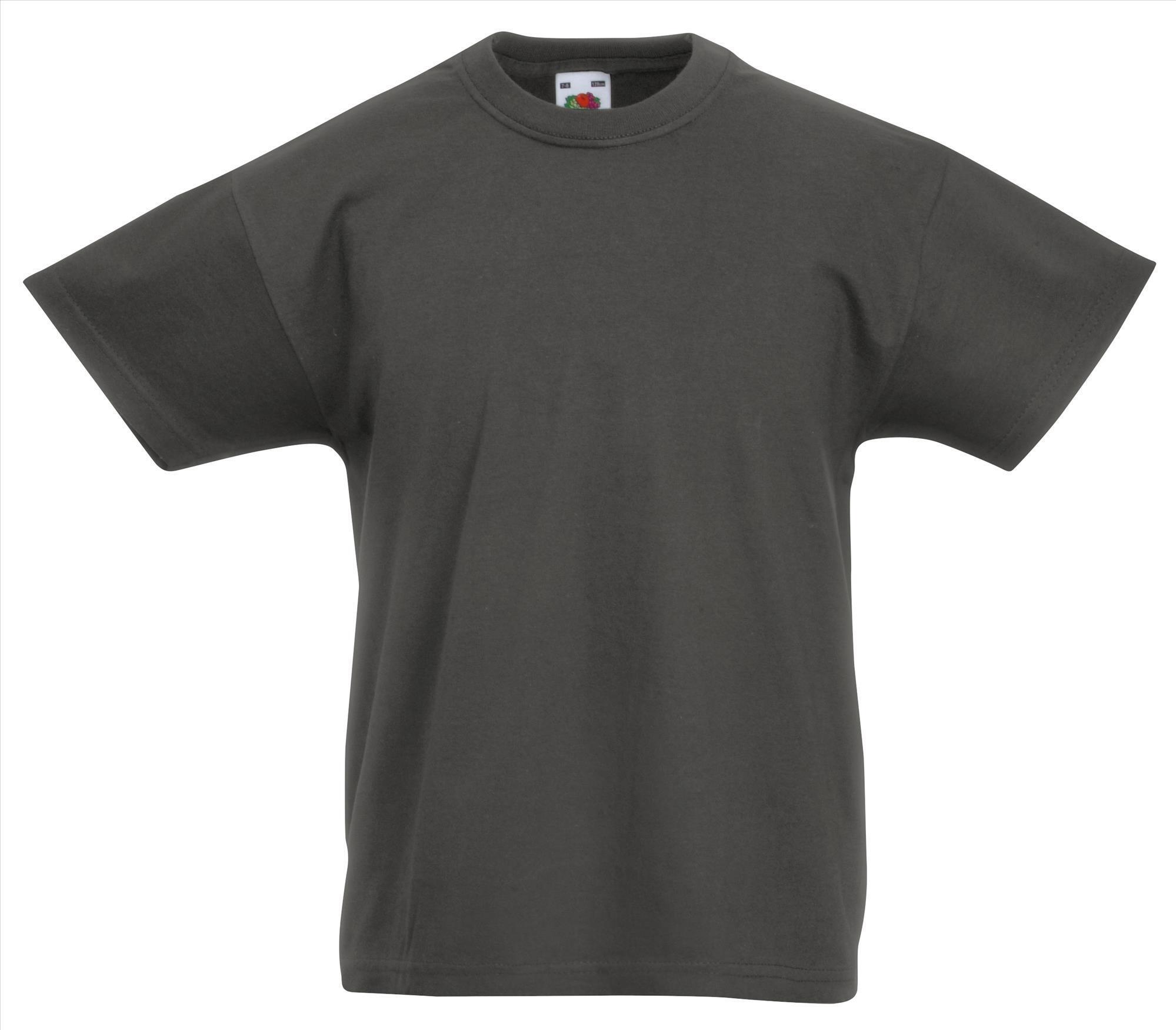 Kinder T-shirt licht grafiet grijs te bedrukken te personaliseren korte mouw