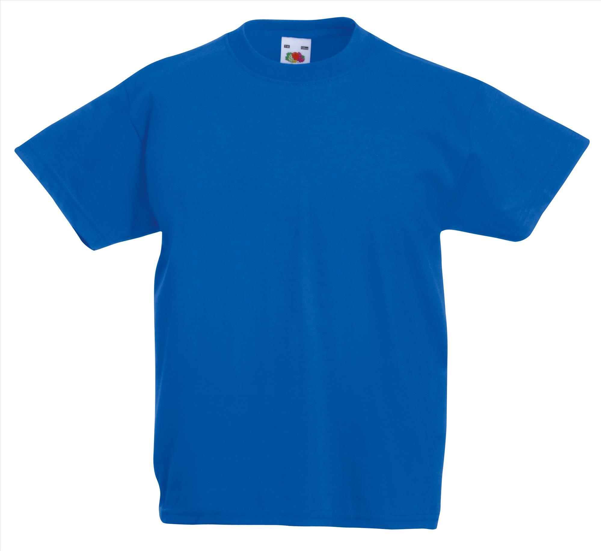 Kinder T-shirt royal blauw te bedrukken te personaliseren korte mouw