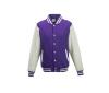 foto 1 Kinder Varsity Jacket / jas paars met wit bedrukken met tekst of logo