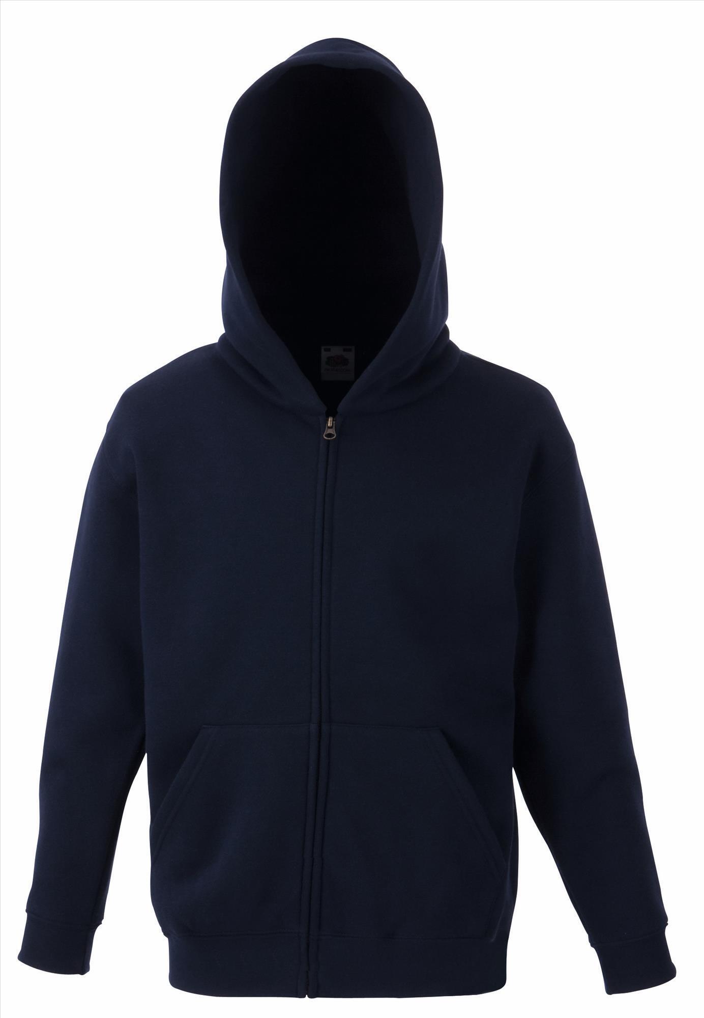 Kinderhoodie diep Marine blauw bedrukbaar met eigen ontwerp te personaliseren